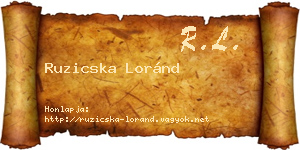 Ruzicska Loránd névjegykártya