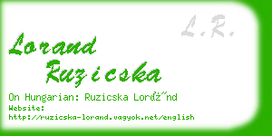 lorand ruzicska business card